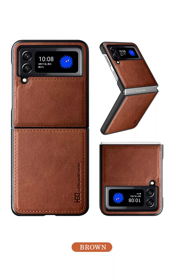 Samsung Galaxy Z flip 4 Pu Leather Minimalist Slim Cover