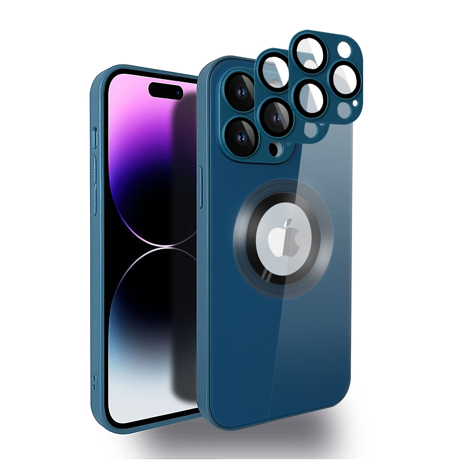Magnetic AG Glass Frosted Case With Camera Lens Protector For iPhone 14/13